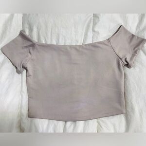 Forever 21 Off-Shoulder Crop Top in Gray